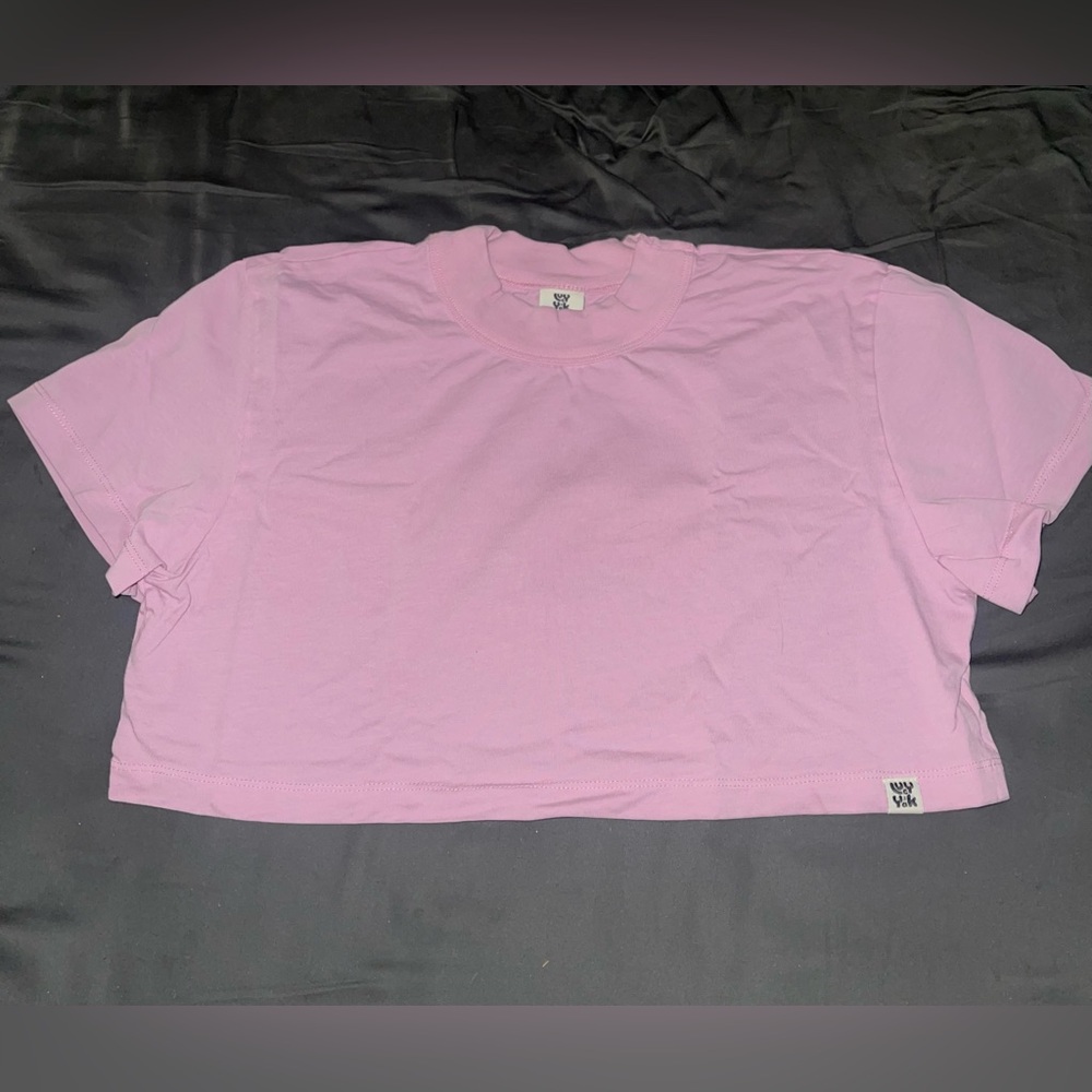 Nola Boxy Cut Cropped Tee in Lilac Chiffon